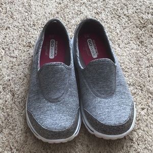Skechers Gowalk light gray slip on shoes